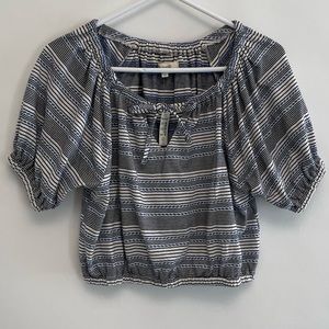 Madewell Jacquard Keyhole Crop Top in Stripe XXS XS